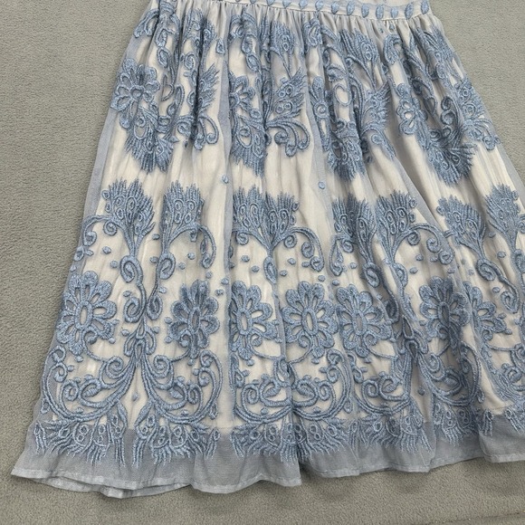 SUNDANCE Love at First Sight Pastel Blue Embroidered Sleeveless Lace Dress‎ Sz 4 - Picture 8 of 16